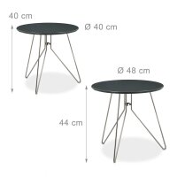 relaxdays Beistelltische-Set rund MDF-Platte grau, 2 St.