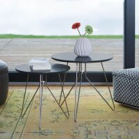 relaxdays Beistelltische-Set rund MDF-Platte grau, 2 St.