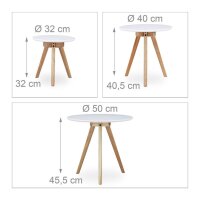 relaxdays Beistelltische-Set rund MDF-Platte weiß, 3 St.