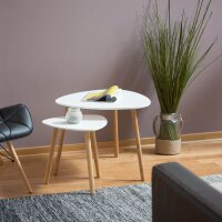 relaxdays Beistelltische-Set dreieckig abgerundet Holz...