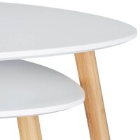 relaxdays Beistelltische-Set dreieckig abgerundet Holz weiß, 2 St.
