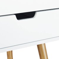 relaxdays Nachttisch rechteckig MDF-Platte, Bambus braun, weiß 40,0 x 40,0 x 55,0 cm, 1 St.