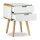 relaxdays Nachttisch rechteckig MDF-Platte, Bambus braun, weiß 40,0 x 40,0 x 55,0 cm, 1 St.