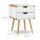 relaxdays Nachttisch rechteckig MDF-Platte, Bambus braun, weiß 40,0 x 40,0 x 55,0 cm, 1 St.