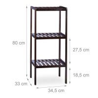 relaxdays Badregal braun 34,5 x 33,0 x 80,0 cm