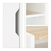 relaxdays Nachttisch quadratisch MDF-Platte weiß 43,0 x 40,0 x 74,0 cm, 1 St.
