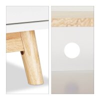 relaxdays Nachttisch quadratisch MDF-Platte weiß 43,0 x 40,0 x 74,0 cm, 1 St.