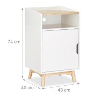 relaxdays Nachttisch quadratisch MDF-Platte weiß 43,0 x 40,0 x 74,0 cm, 1 St.