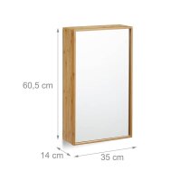 relaxdays Spiegelschrank braun 35,0 x 14,0 x 60,5 cm  ( 10021882_0 )
