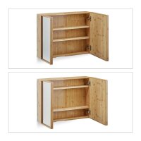 relaxdays Spiegelschrank braun 65,0 x 14,0 x 50,5 cm