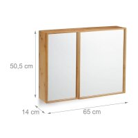 relaxdays Spiegelschrank braun 65,0 x 14,0 x 50,5 cm