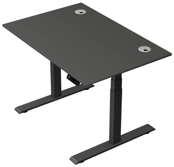 Kerkmann Move 2 Plus elektrisch höhenverstellbarer Schreibtisch anthrazit rechteckig, T-Fuß-Gestell anthrazit 120,0 x 80,0 cm
