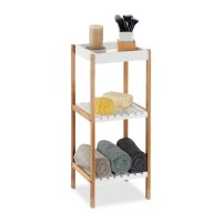 relaxdays Badregal braun, weiß 30,0 x 29,0 x 72,0 cm