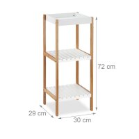 relaxdays Badregal braun, weiß 30,0 x 29,0 x 72,0 cm