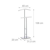 relaxdays Herrendiener silber Metall 49,0 x 106,0 cm, 1 St.