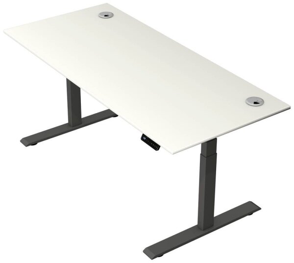 Kerkmann Move 2 Plus elektrisch höhenverstellbarer Schreibtisch weiß rechteckig, T-Fuß-Gestell anthrazit 180,0 x 80,0 cm