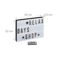 relaxdays LED Lightbox weiß