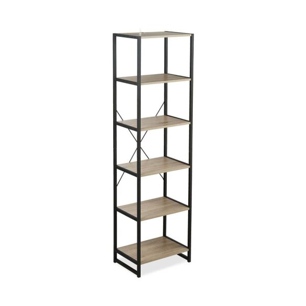 relaxdays Beistellregal braun, schwarz 50,0 x 35,0 x 180,0 cm, 1 St.