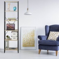 relaxdays Beistellregal braun, schwarz 50,0 x 35,0 x 180,0 cm, 1 St.