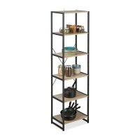 relaxdays Beistellregal braun, schwarz 50,0 x 35,0 x 180,0 cm, 1 St.