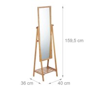 relaxdays Spiegel braun 40,0 x 36,0 x 159,5 cm