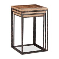relaxdays Beistelltische-Set rechteckig Holz braun, 3 St.