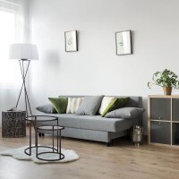 relaxdays Beistelltische-Set rund Glas schwarz, 2 St.