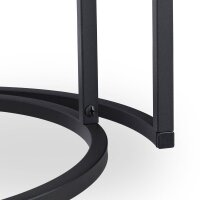 relaxdays Beistelltische-Set rund Glas schwarz, 2 St.