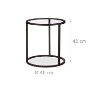 relaxdays Beistelltische-Set rund Glas schwarz, 2 St.