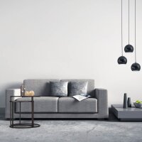 relaxdays Beistelltische-Set rund Glas schwarz, 2 St.