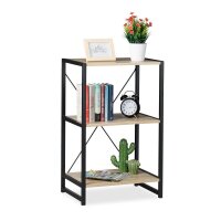relaxdays Beistellregal braun, schwarz 50,0 x 35,0 x 80,0...