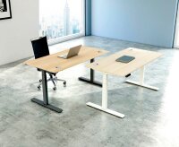 Kerkmann Move 2 Plus elektrisch höhenverstellbarer Schreibtisch eiche hell rechteckig, T-Fuß-Gestell anthrazit 120,0 x 80,0 cm