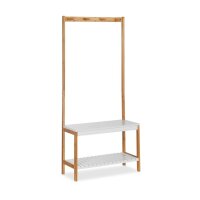 relaxdays Kleiderständer braun Holz 4 Haken 70,5 x...