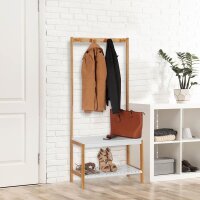 relaxdays Kleiderständer braun Holz 4 Haken 70,5 x 150,0 cm, 1 St.
