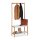relaxdays Kleiderständer braun Holz 4 Haken 70,5 x 150,0 cm, 1 St.