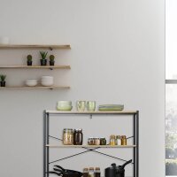 relaxdays Beistellregal braun, schwarz 95,0 x 35,0 x 80,0 cm, 1 St.