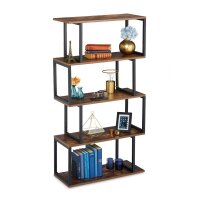 relaxdays Beistellregal braun/schwarz 73,0 x 30,0 x 136,0...