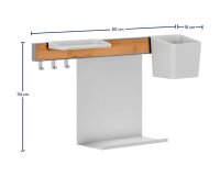 tesa Küchen-Organizer Kombi Set S weiß 60,0 x 15,0 x 34,0 cm, 1 Set