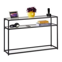 relaxdays Konsolentisch schwarz/transparent 110,0 x 30,0...