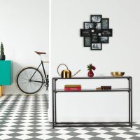 relaxdays Konsolentisch schwarz/transparent 110,0 x 30,0 x 70,0 cm, 1 St.