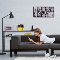 relaxdays Konsolentisch schwarz/transparent 110,0 x 30,0 x 70,0 cm, 1 St.