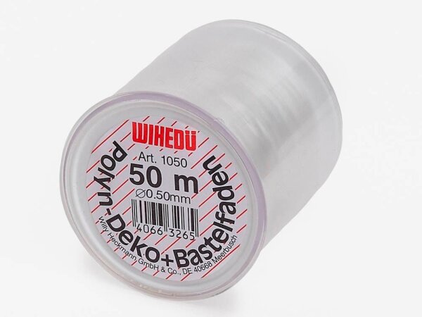 WIHEDÜ Nylonfaden glatt farblos 0,5 mm x 50,0 m