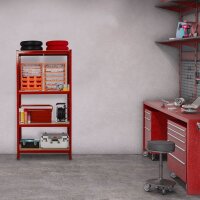 relaxdays Schwerlastregal 10033049_0 rot/braun 70,0 x 30,0 x 150,0 cm