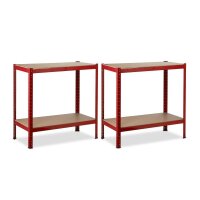 relaxdays Schwerlastregal 10033049_0 rot/braun 70,0 x 30,0 x 150,0 cm