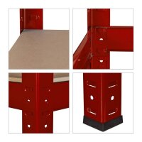 relaxdays Schwerlastregal 10033049_0 rot/braun 70,0 x 30,0 x 150,0 cm