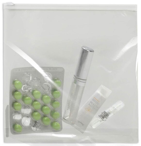 Topmatic® Gleitverschlussbeutel mit Bodenfalte 26,5 x 28,0 cm transparent/weiß 70 my, 1 St.