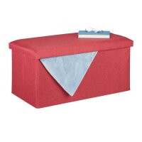 relaxdays Sitztruhe 10031616_708 rot Holz 76,5 cm