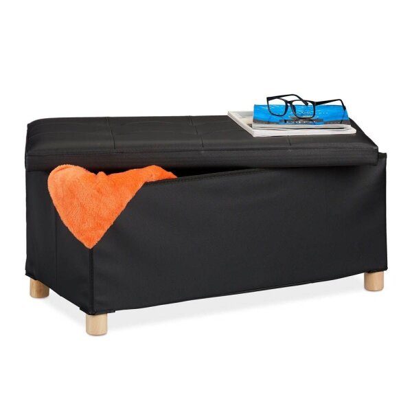 relaxdays Sitztruhe 10031588_46 schwarz Holz 76,0 cm  ( 10031588_46 )