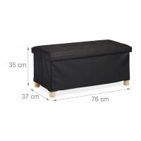 relaxdays Sitztruhe 10031588_46 schwarz Holz 76,0 cm  ( 10031588_46 )