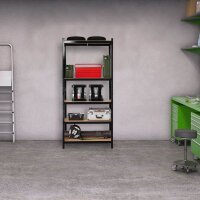 relaxdays Schwerlastregal 10033051_0 schwarz/braun 100,0...